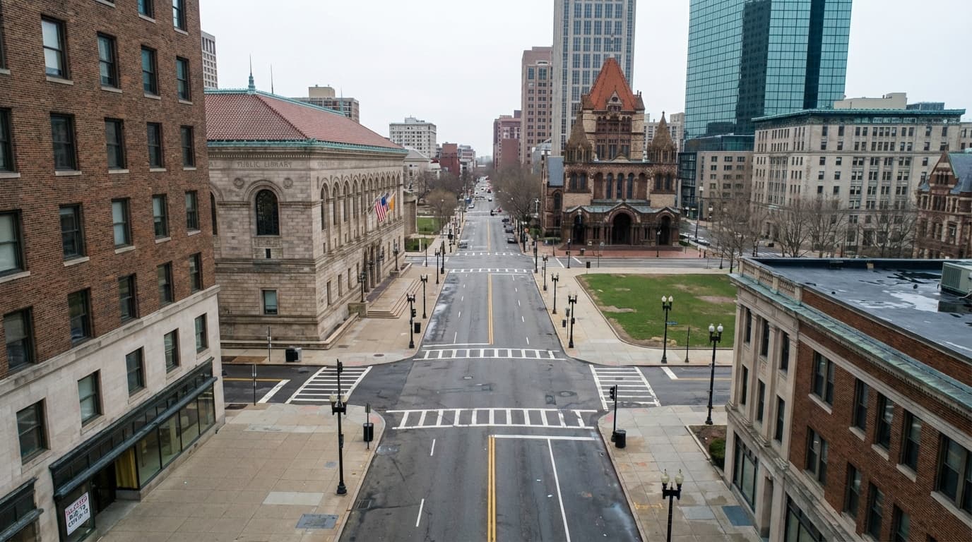 Copley Square, Boston during COVID