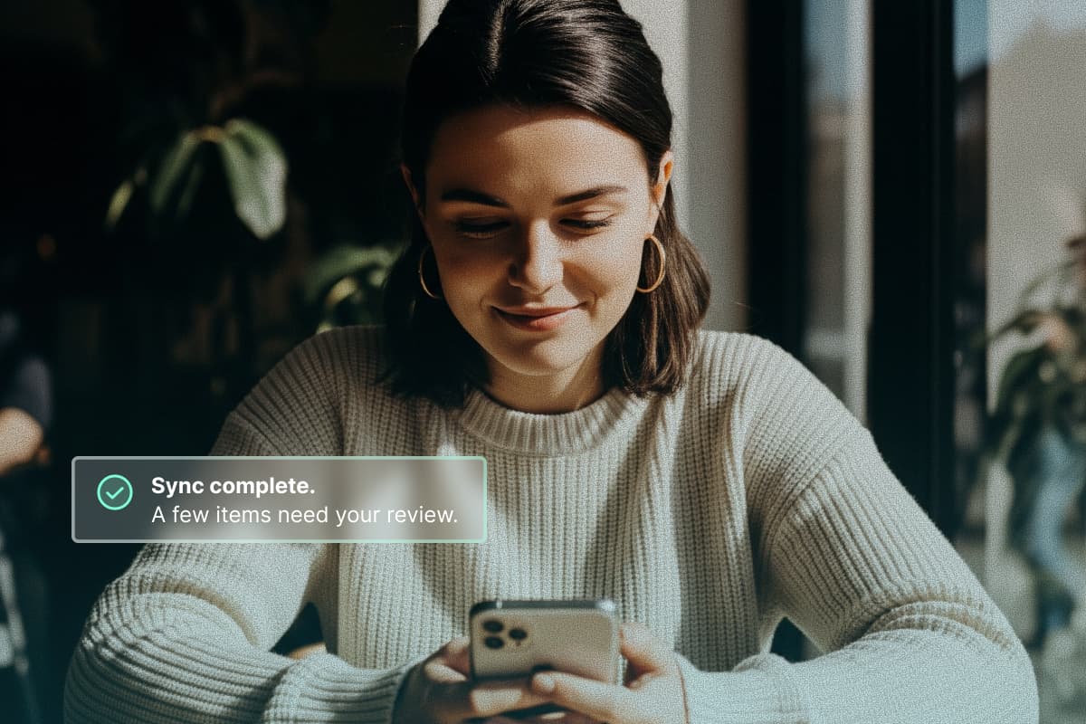 Invisible interface design principles with subtle notification